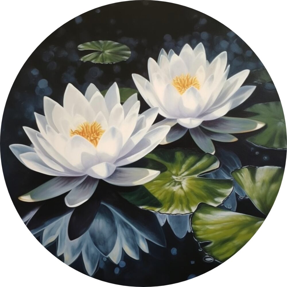 Witte Lotus Muurcirkel